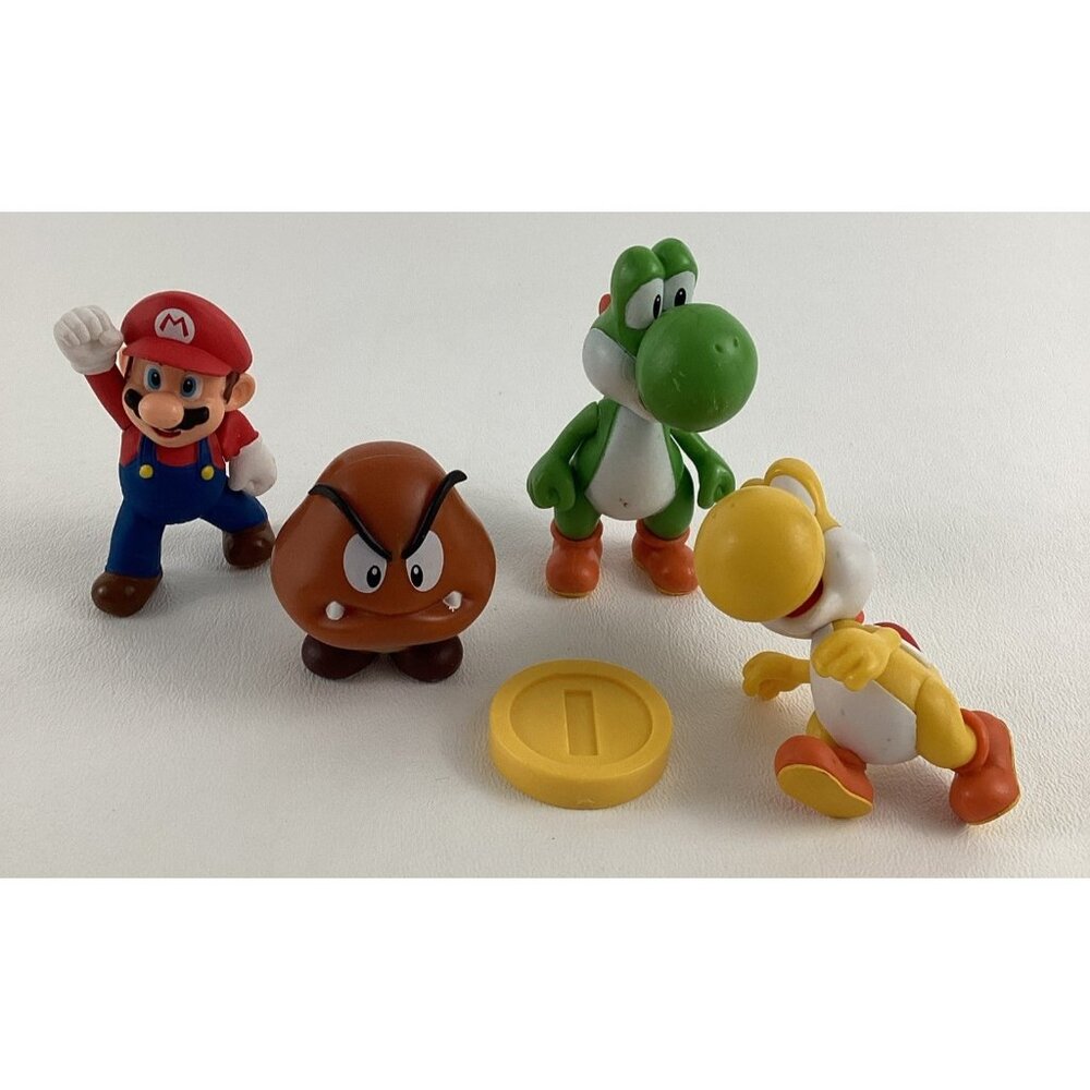 Super Mario Bros Figure Topper Toy Lot Yellow Yoshi Goomba Character Nintendo B